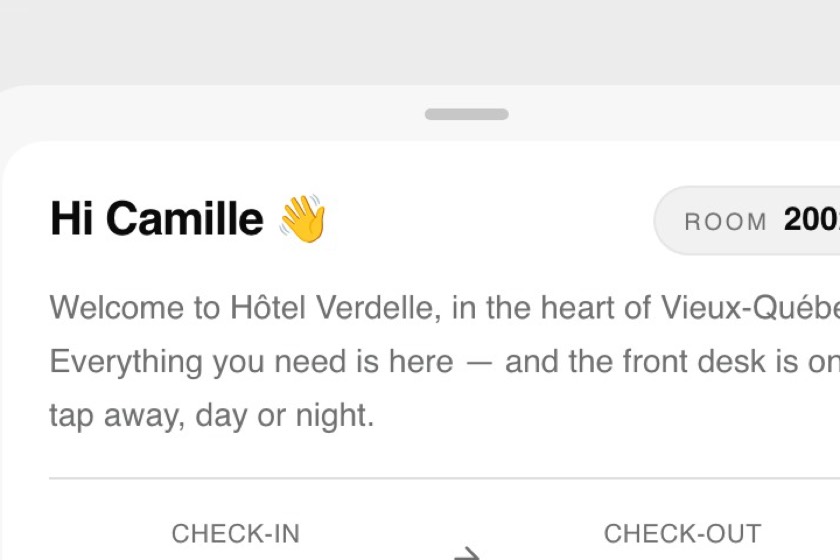 The “Your stay” card in the guest app